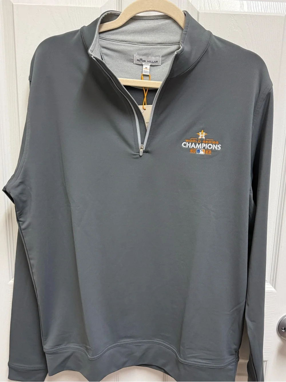 NWT Peter Millar 2022 World Series Champion Houston Astros Quarter Zip Pullover